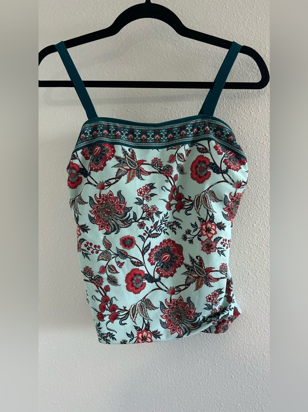 Cupshe Mint Floral Swim Top